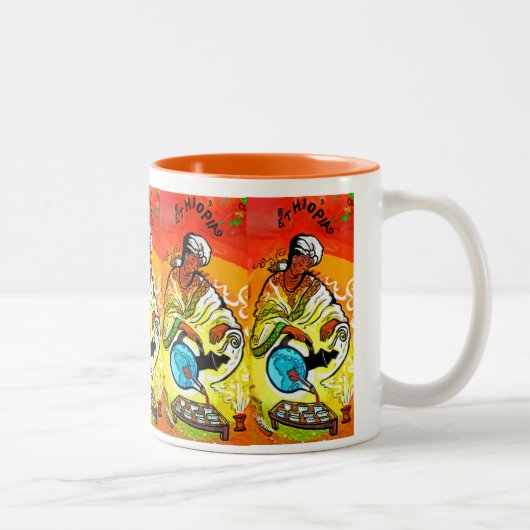 Äthiopischer Mann in Turban-auslaufendem Tee Zweifarbige Tasse (Rechts)