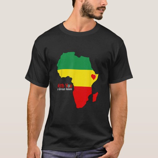 Äthiopischer Pride Tshirt Dr. Abiy Ahmed Stand mit (Vorderseite)
