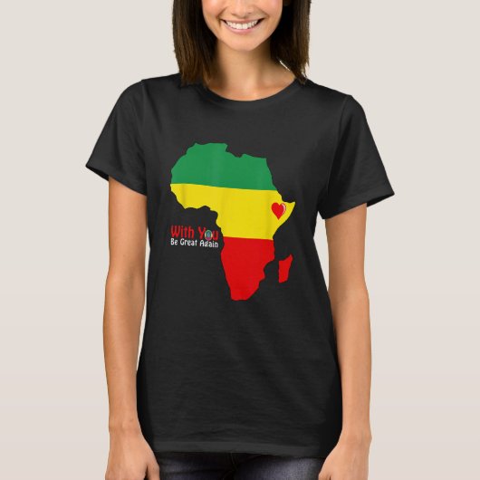 Äthiopischer Pride Tshirt Dr. Abiy Ahmed Stand mit (Vorderseite)