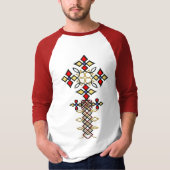 Äthiopischer Rootz Traditioneller Cross Sleeve T - T-Shirt (Vorderseite)