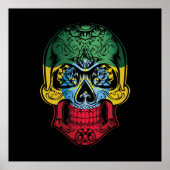 Äthiopischer Schädel und Rose Poster (Vorne)