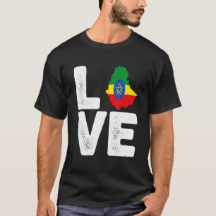 Äthiopischer Stolz Liebe Äthiopien-Flagge Karte Sc T-Shirt