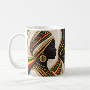 Äthiopisches Erbe Sieben-Faden-Habesha-Stickerei Kaffeetasse