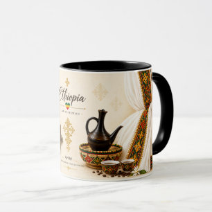Äthiopisches Erbe Traditionelles Kleid Tasse