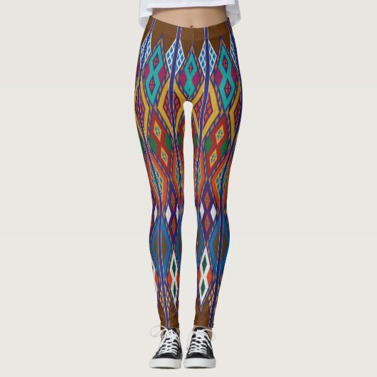 Äthiopisches Ethnisches Muster / Tilet Leggings (Vorderseite)