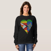 äthiopisches Flaggenherz Sweatshirt (Vorne ganz)