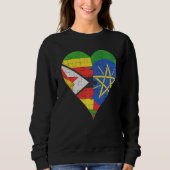 äthiopisches Flaggenherz Sweatshirt (Vorderseite)