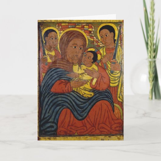 Äthiopisches schwarzes Madonna mit Feiertagskarte (Vorderseite)