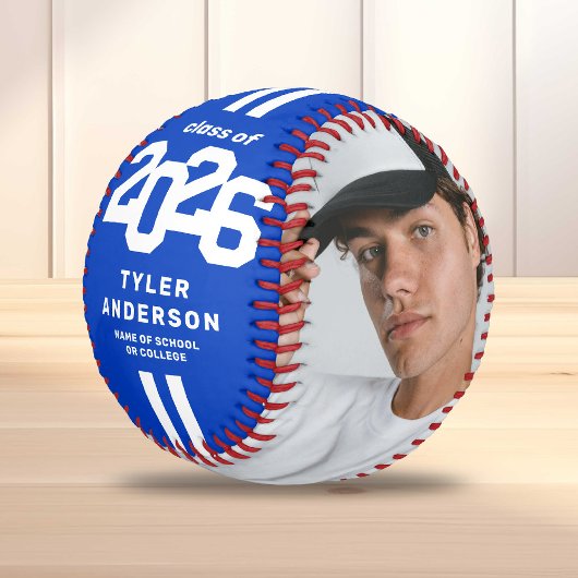 Athlete 2025 Blue Abschluss Custom Foto Baseball