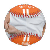 Athlete 2025 Orange Abschluss Custom Foto Baseball (Vorderseite)