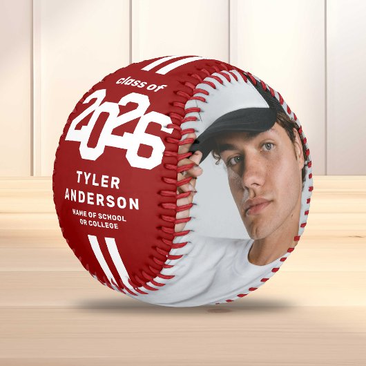 Athlete 2025 Red Abschluss Custom Foto Baseball