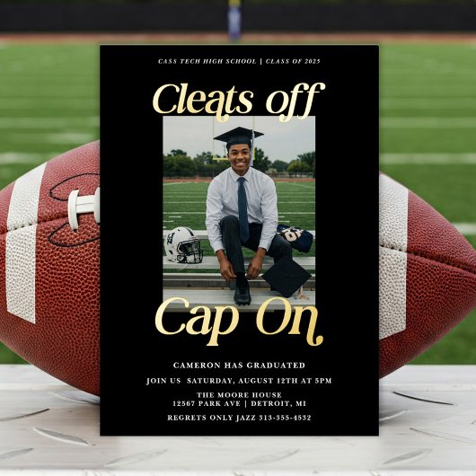 Athlete Abschluss löscht Cap On Folieneinladung