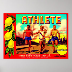Athlete Fruchtkartett der 30er Jahre Poster