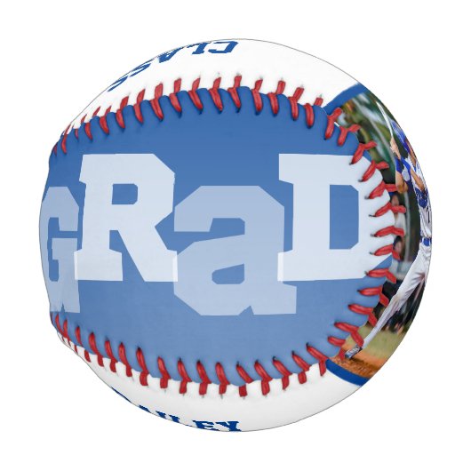 Athlete GRAD Blue Ombre Abschluss Foto Baseball (Vorne Rechts)