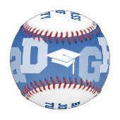 Athlete GRAD Blue Ombre Abschluss Foto Baseball (Vorderseite)