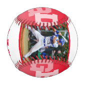 Athlete GRAD Red Ombre Abschluss Foto Baseball (Rückseite)