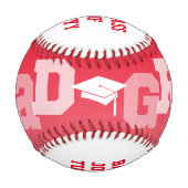 Athlete GRAD Red Ombre Abschluss Foto Baseball (Vorderseite)