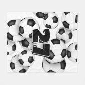 Athlete Jersey Nummer in der Gruppe der Fußballbäl Fleecedecke (Vorderseite (Horizontal))