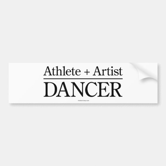 Athlete + Künstler = Tänzer Autoaufkleber (Vorne)