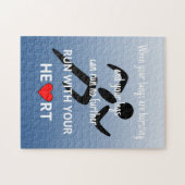 Athlete Zitat blauer Sport Puzzle (Horizontal)