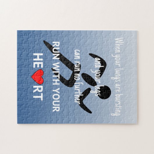 Athlete Zitat blauer Sport Puzzle (Horizontal)