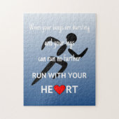 Athlete Zitat blauer Sport Puzzle (Vertikal)