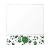 Athleten Fan Coach heißt grüne schwarze Fußball Bä Notizblock (Vorderseite)