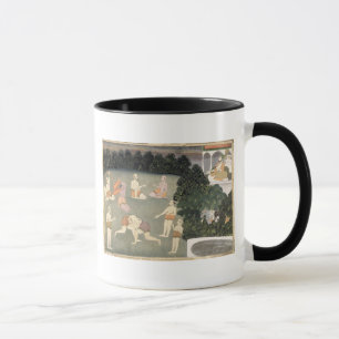 Athleten führen vor einem Sitzadligen, c.1760 Tasse