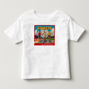 Athleten-Marken-Zitrusfrucht-Kisten-Aufkleber Kleinkind T-shirt