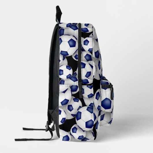 Athleten mit Monogramm weiße Fußballbälle Bedruckter Rucksack (Links)