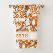 Athleten orangefarbene Mannschaft färbt Volleyball Badhandtuch Set (Insitu)