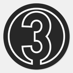 Athleten Zahl 3 Kreisform Runder Aufkleber