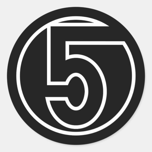 Athleten Zahl 5 Kreisform Runder Aufkleber (Vorderseite)