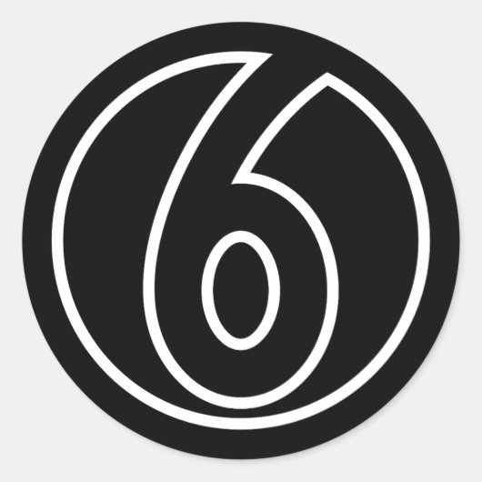 Athleten Zahl 6 Kreisform Runder Aufkleber (Vorderseite)