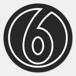 Athleten Zahl 6 Kreisform Runder Aufkleber