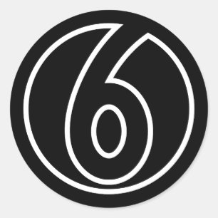 Athleten Zahl 6 Kreisform Runder Aufkleber