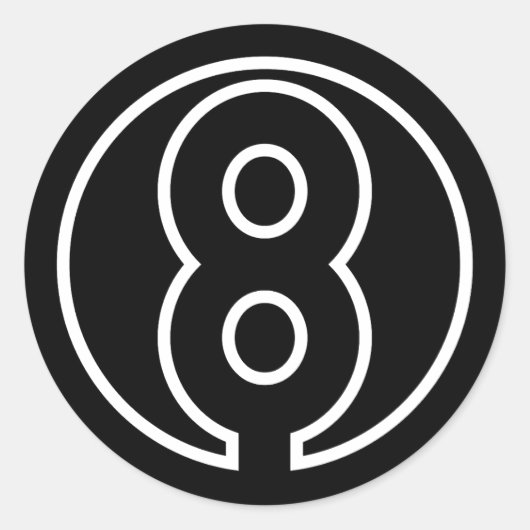 Athleten Zahl 8 Kreisform Runder Aufkleber (Vorderseite)