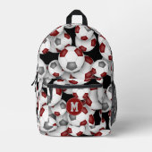 Athletes monogrammed maroon gray soccer balls bedruckter rucksack (Vorderseite)