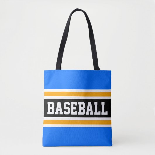 Athletic BASEBALL Bright Blue Black Yellow Strips Tasche (Vorderseite)