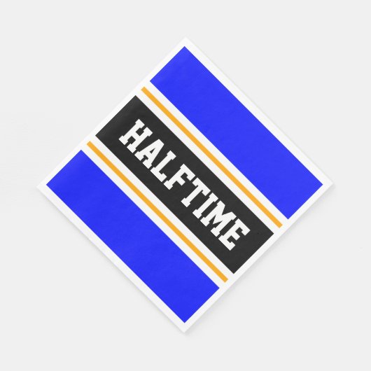 Athletic Blue Yellow Schwarz-weiß HALFTIME Streife Serviette (Ecke)