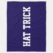 Athletic Bold White HAT TRICK Text On Navy Blue Fleecedecke (Vorderseite)