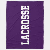 Athletic Bold White LACROSSE Text On Dark Purple Fleecedecke (Vorderseite)
