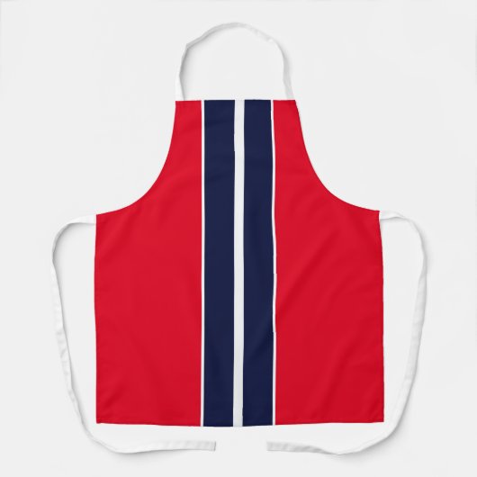 Athletic Bright Red White Navy Blue Racing Stripes Schürze (Vorderseite)