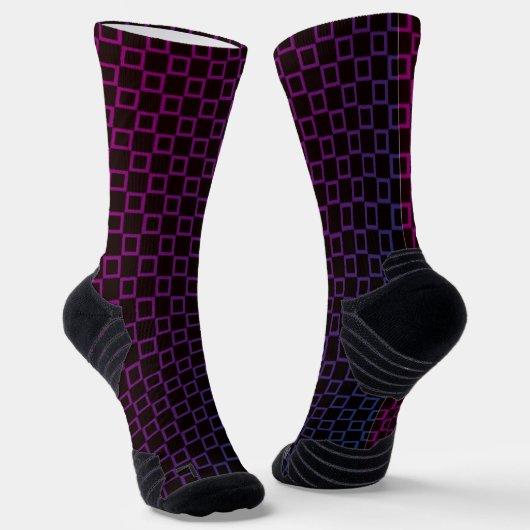 Athletic Crew Sock Black Lila Classic Design Socken (Gewinkelt)