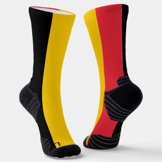 Athletic Crew Sock mit belgischer Flagge Socken (Gewinkelt)