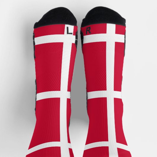 Athletic Crew Sock mit dänischer Flagge Socken (Oben)