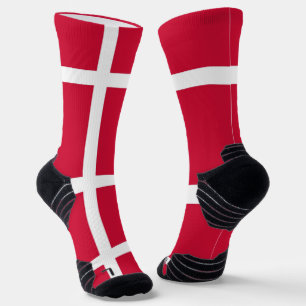 Athletic Crew Sock mit dänischer Flagge Socken
