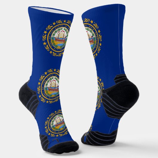 Athletic Crew Sock mit der Fahne von New Hampshire Socken (Gewinkelt)