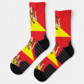 Athletic Crew Sock mit der Flagge Siziliens, Itali Socken (Links)