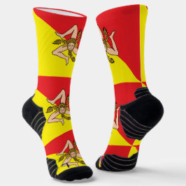 Athletic Crew Sock mit der Flagge Siziliens, Itali Socken